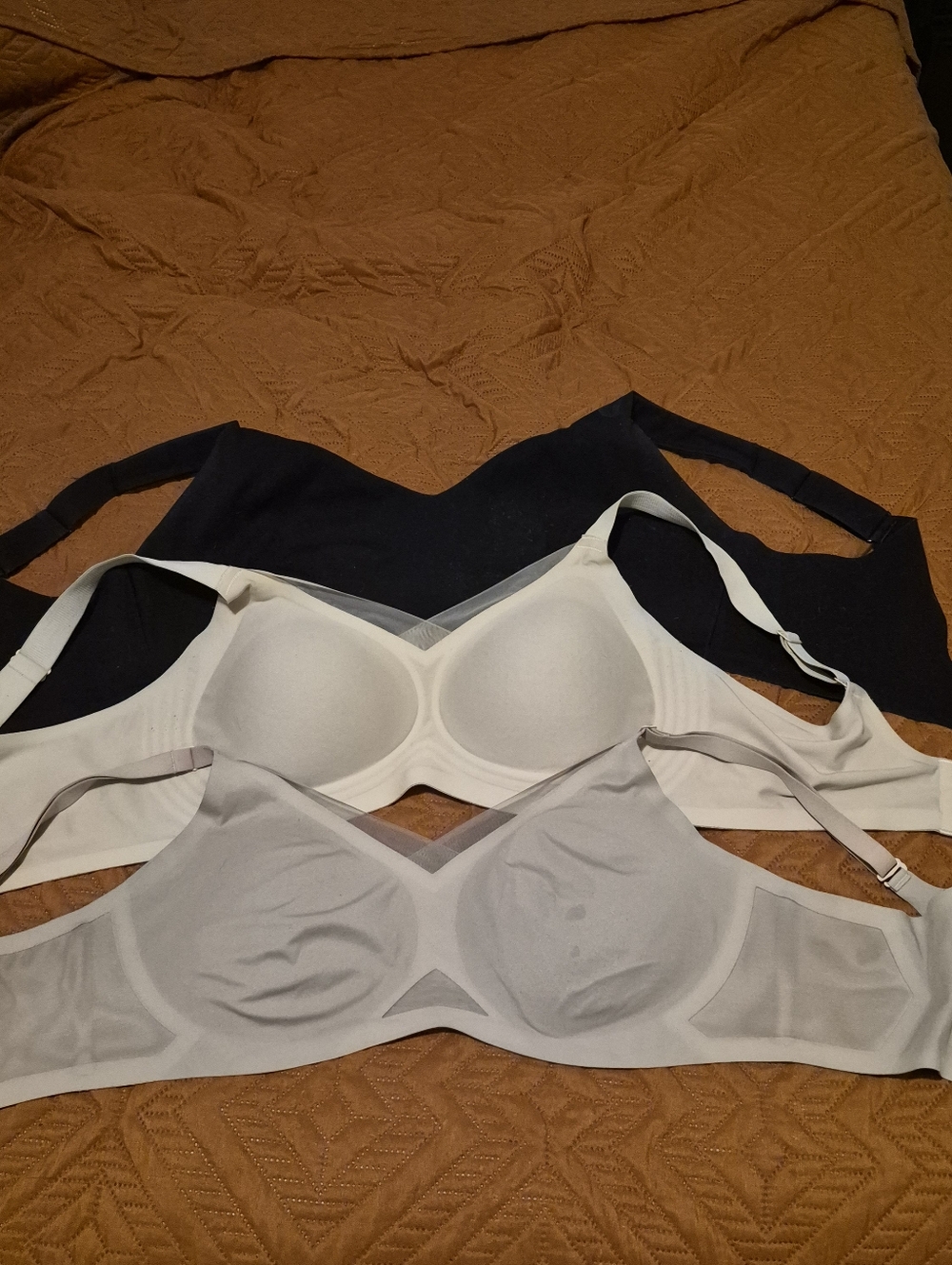 Seamless Comfort Wireless Bra - Spanx Black , Shecurve Nude and  Honeylove Beige
